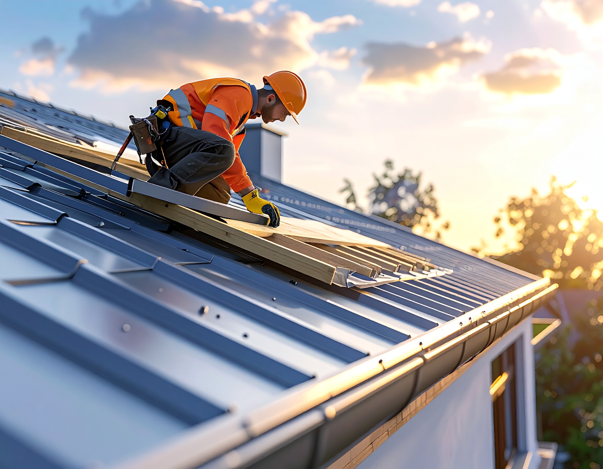 Nahaufnahme Metallbedachung